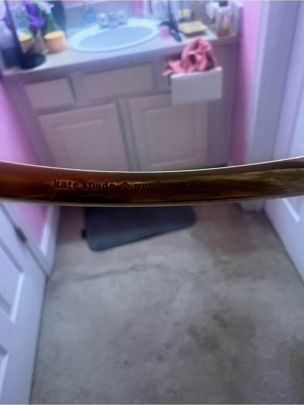 kate spade Gold Tone Crystal Accent Bangle Bracelet - Picture 3 of 3